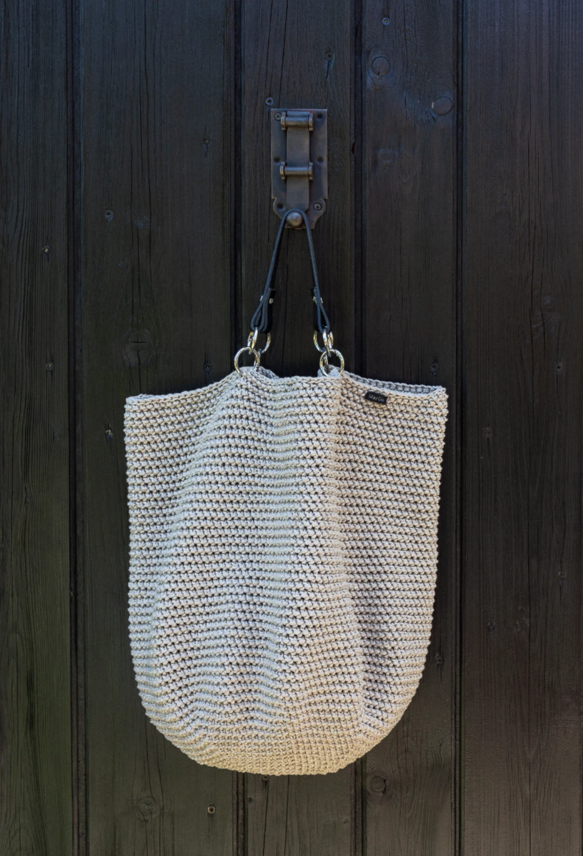 Duża torba worek ze skórzanymi uszami