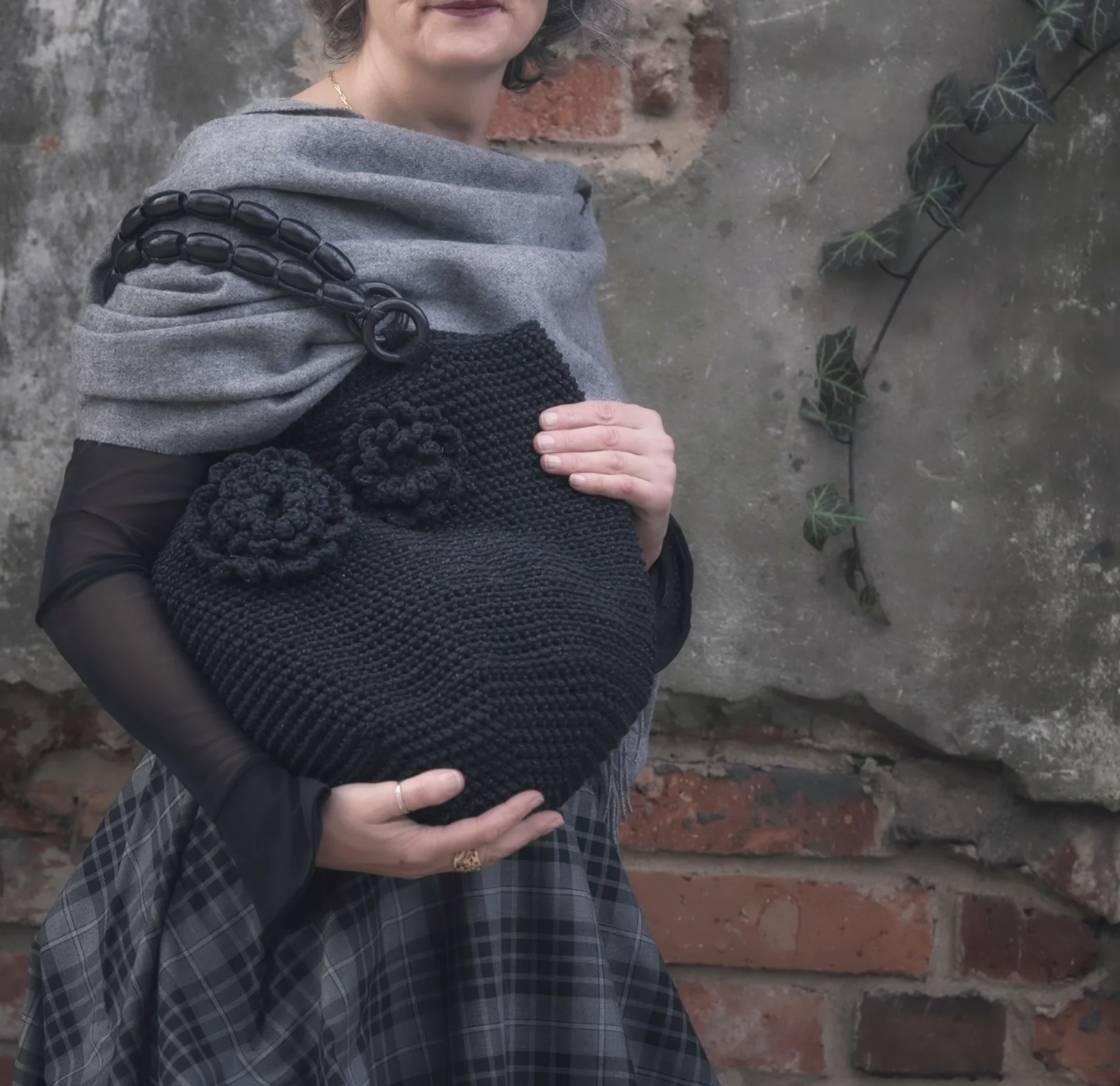 Torebka koszyk worek z kwiatami